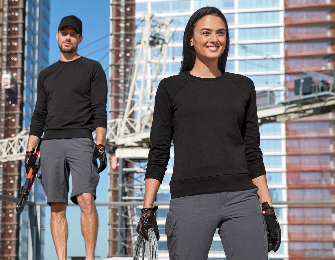 Additional image 1 e.s. Sweatshirt cotton stretch, ladies' black