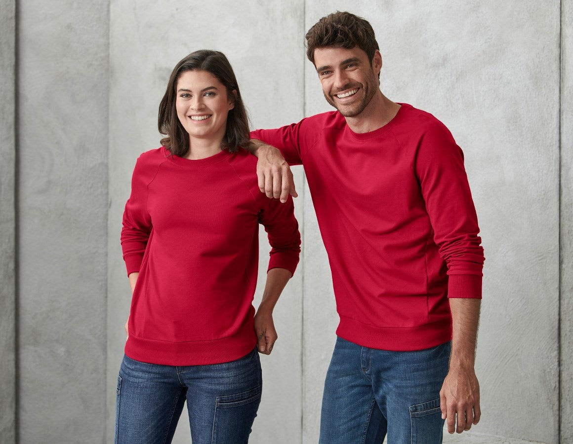 Additional image 2 e.s. Sweatshirt cotton stretch, ladies' fiery red