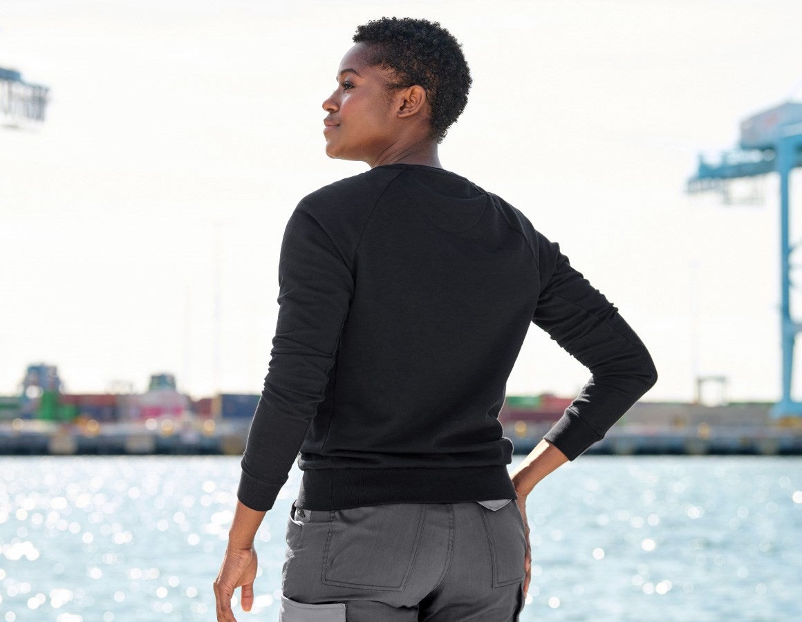 Additional image 4 e.s. Sweatshirt cotton stretch, ladies' black