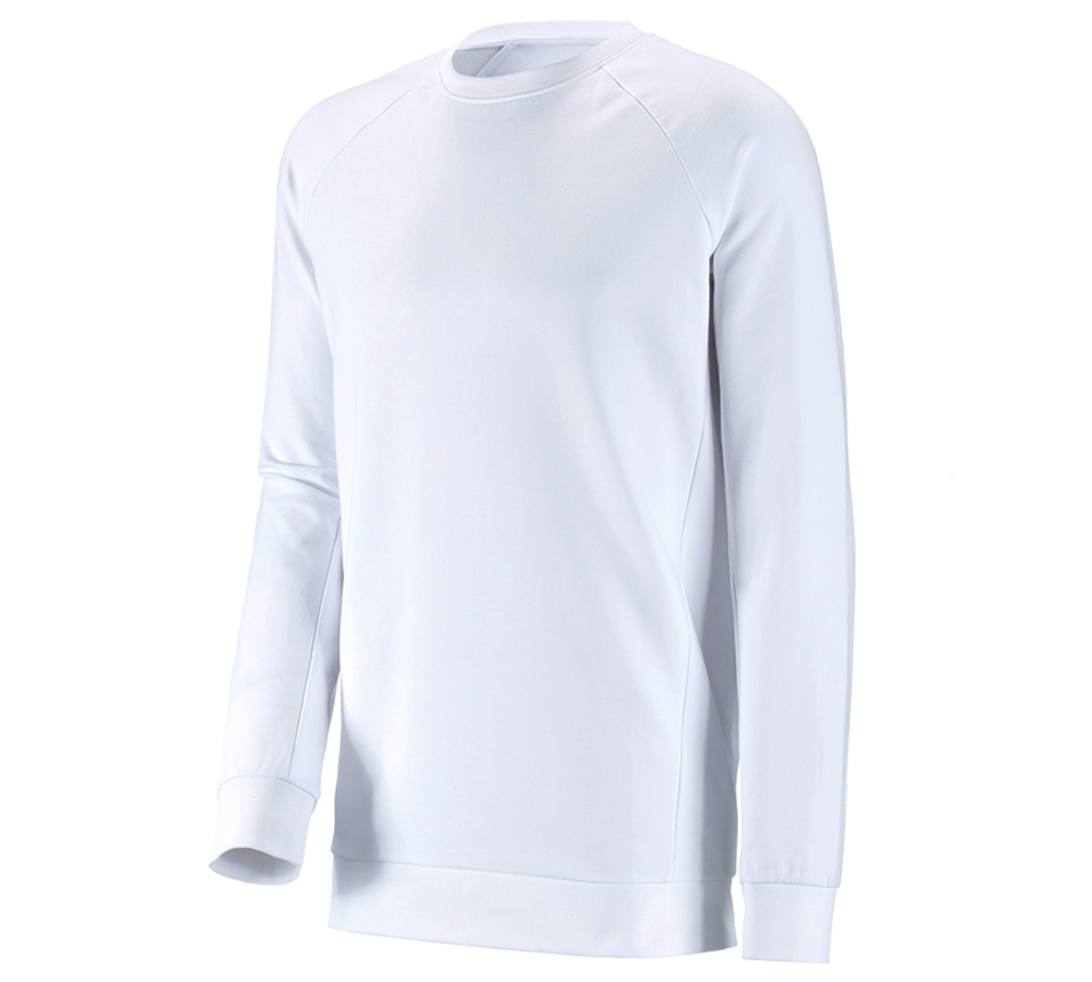 Primary image e.s. Sweatshirt cotton stretch, long fit white