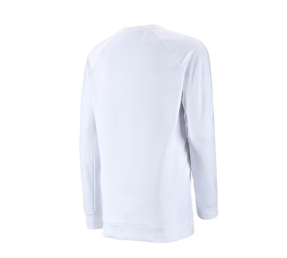 Secondary image e.s. Sweatshirt cotton stretch, long fit white