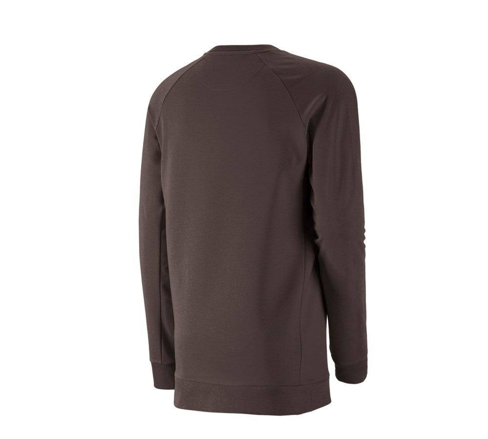 Secondary image e.s. Sweatshirt cotton stretch, long fit chestnut