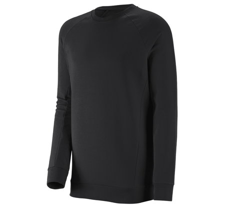 Primary image e.s. Sweatshirt cotton stretch, long fit black