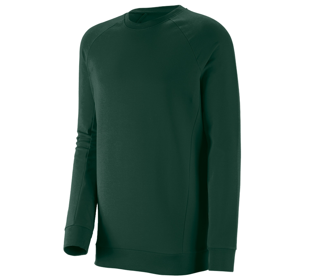 Primary image e.s. Sweatshirt cotton stretch, long fit green