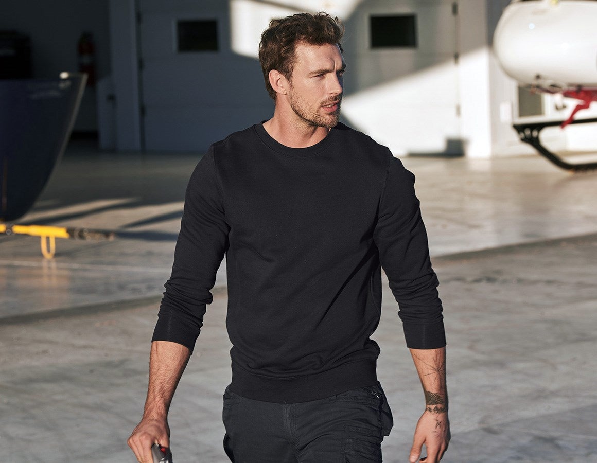 Main action image e.s. Sweatshirt poly cotton black