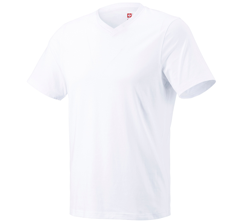 Primary image e.s. T-shirt cotton V-Neck white