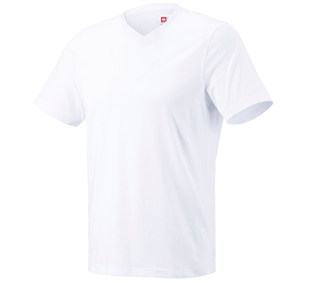 Primary image e.s. T-shirt cotton V-Neck white