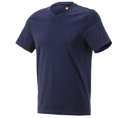 Primary image e.s. T-shirt cotton V-Neck navy