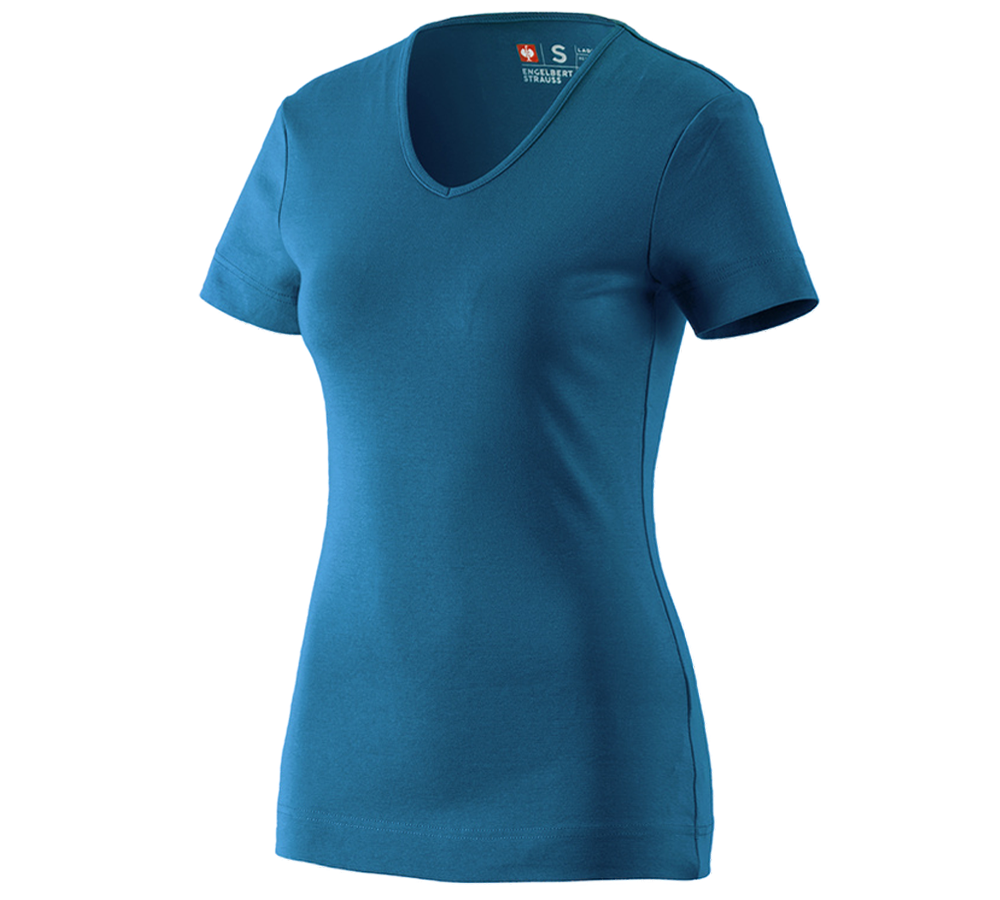 Primary image e.s. T-shirt cotton V-Neck, ladies' atoll