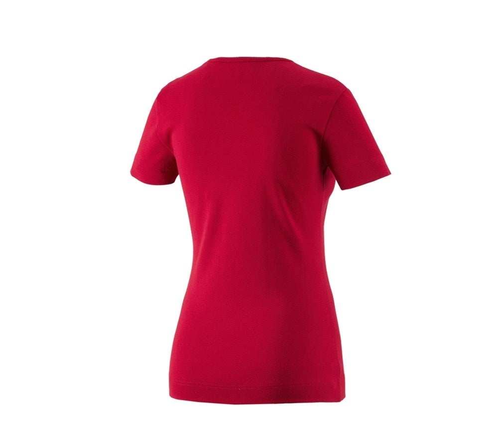 Secondary image e.s. T-shirt cotton V-Neck, ladies' red