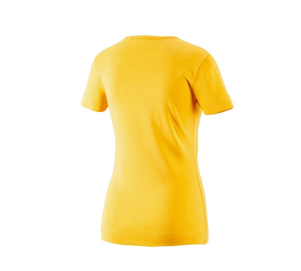 Secondary image e.s. T-shirt cotton V-Neck, ladies' yellow