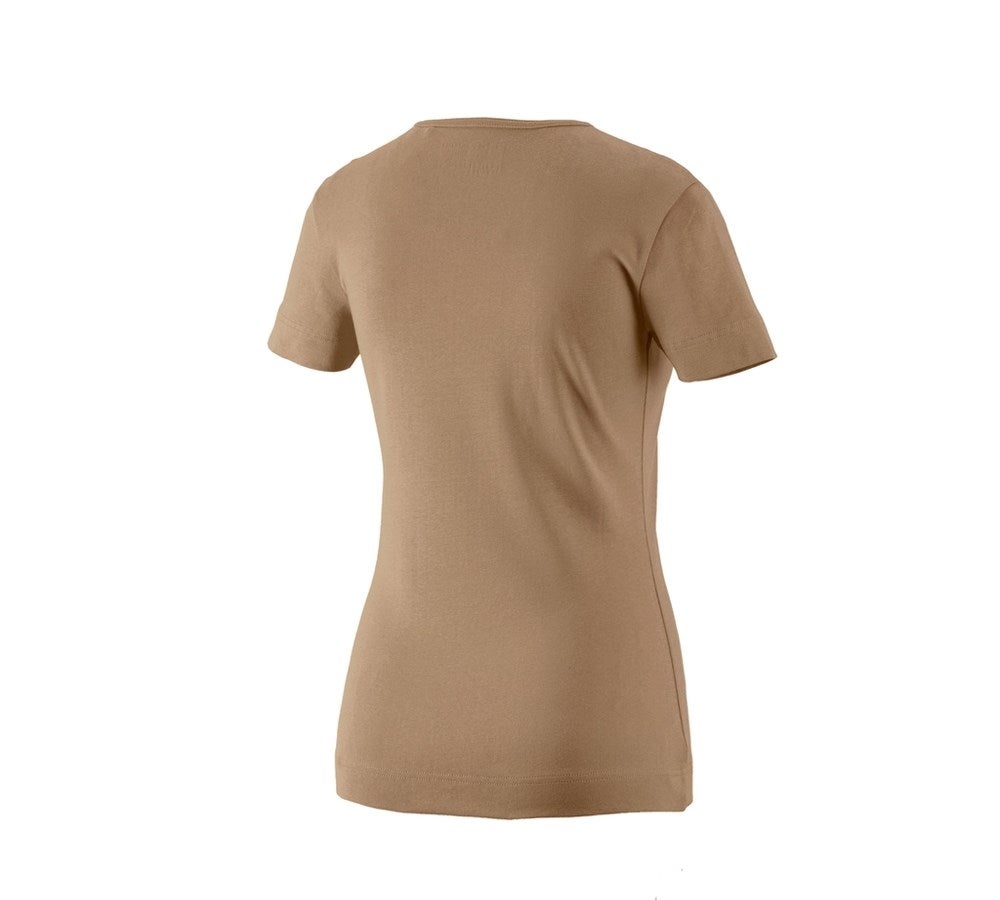 Secondary image e.s. T-shirt cotton V-Neck, ladies' khaki