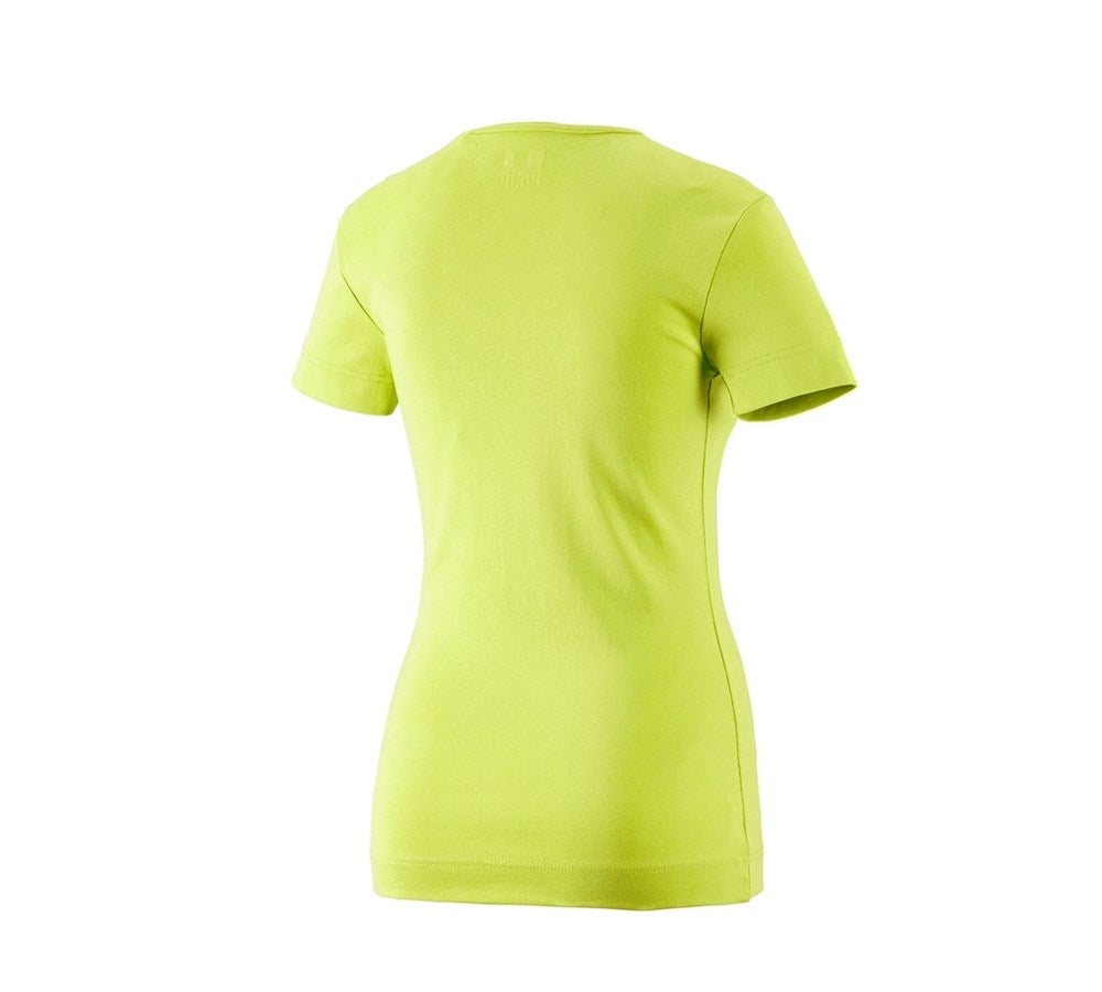 Secondary image e.s. T-shirt cotton V-Neck, ladies' maygreen