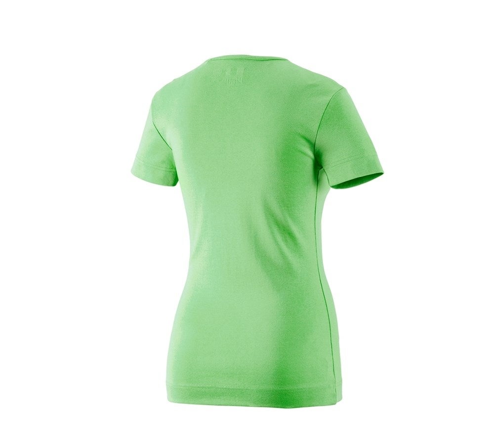 Secondary image e.s. T-shirt cotton V-Neck, ladies' apple green