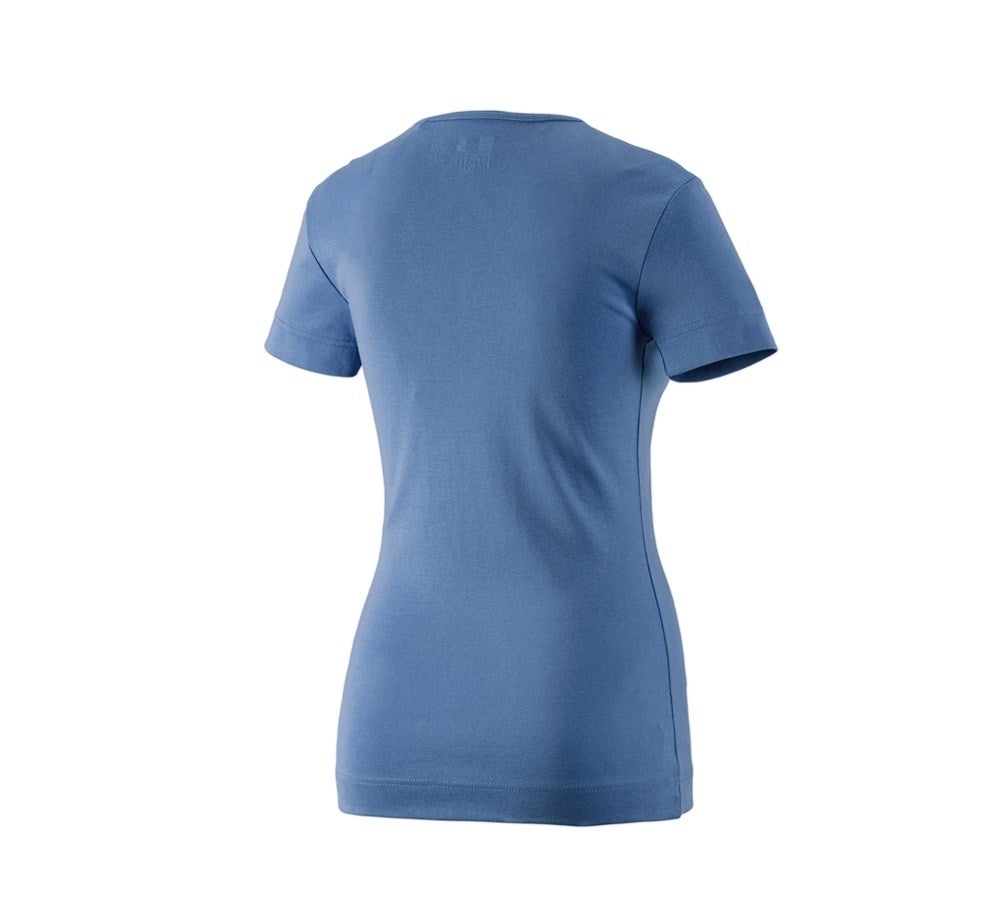 Secondary image e.s. T-shirt cotton V-Neck, ladies' cobalt