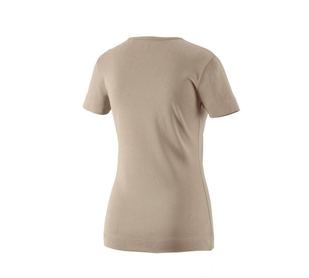 Secondary image e.s. T-shirt cotton V-Neck, ladies' clay