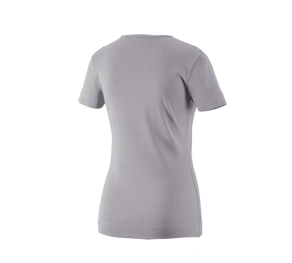 Secondary image e.s. T-shirt cotton V-Neck, ladies' platinum