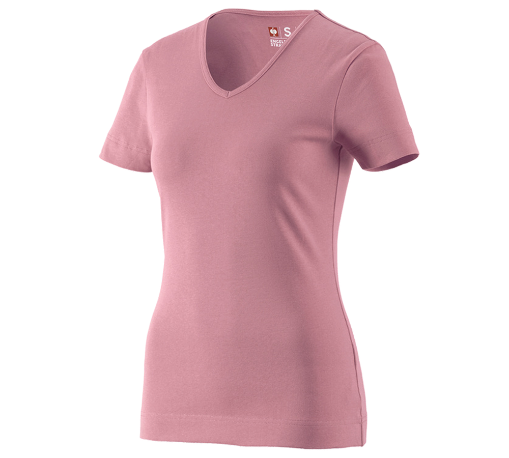 Primary image e.s. T-shirt cotton V-Neck, ladies' antiquepink