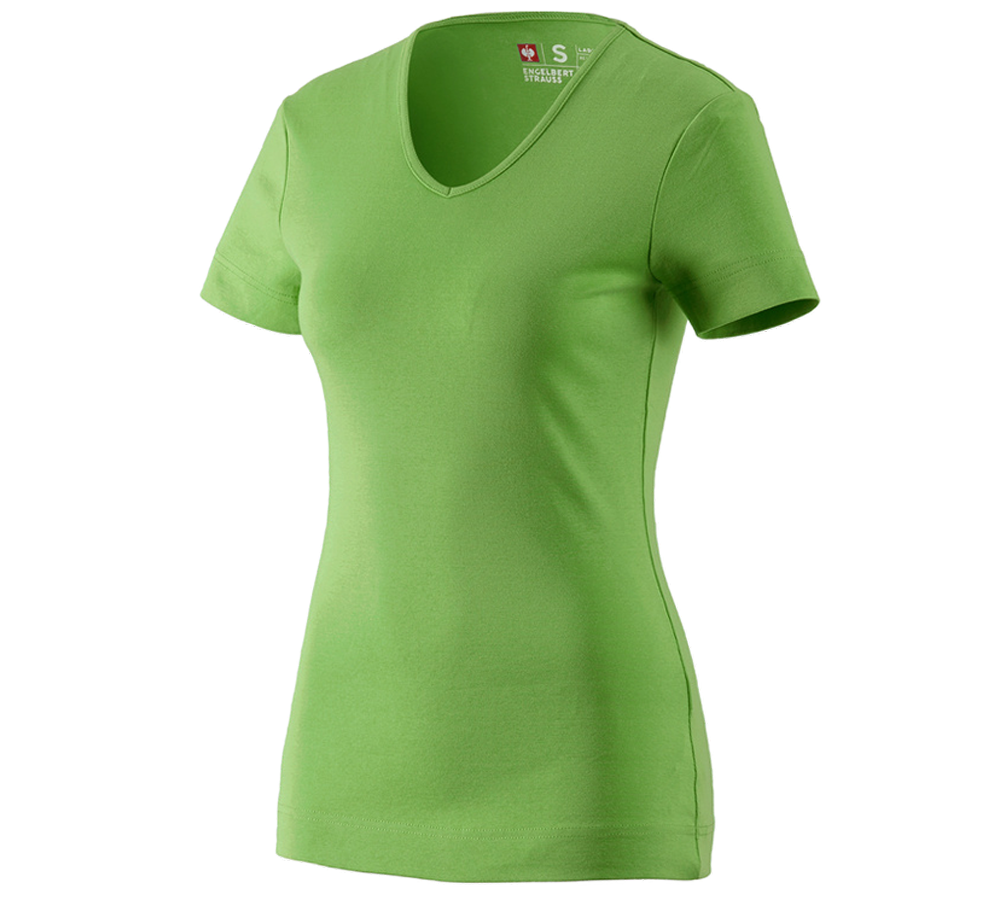 Primary image e.s. T-shirt cotton V-Neck, ladies' seagreen