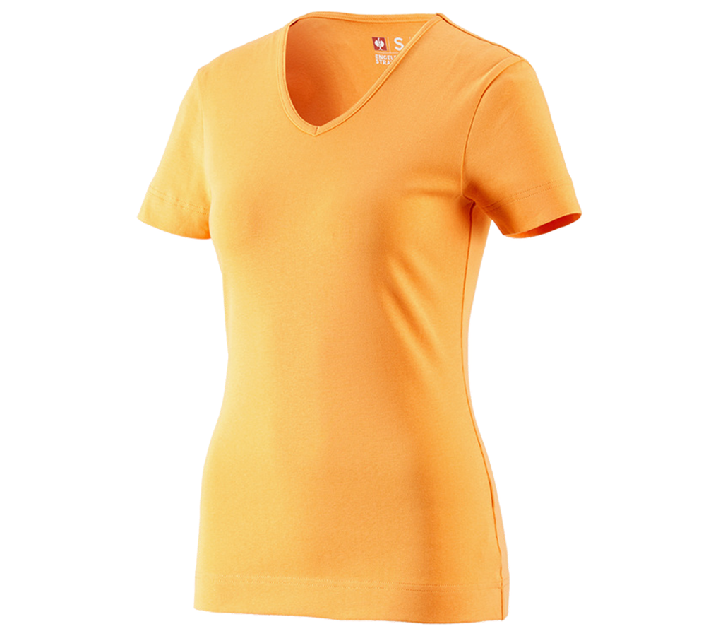 Primary image e.s. T-shirt cotton V-Neck, ladies' lightorange