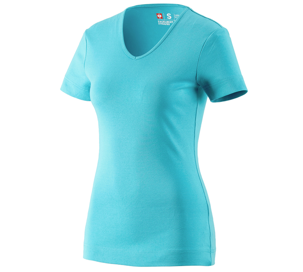 Primary image e.s. T-shirt cotton V-Neck, ladies' capri