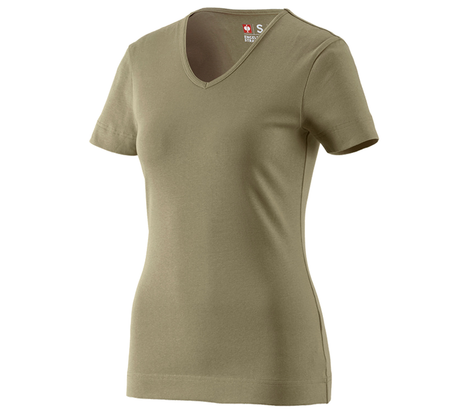 Primary image e.s. T-shirt cotton V-Neck, ladies' reed