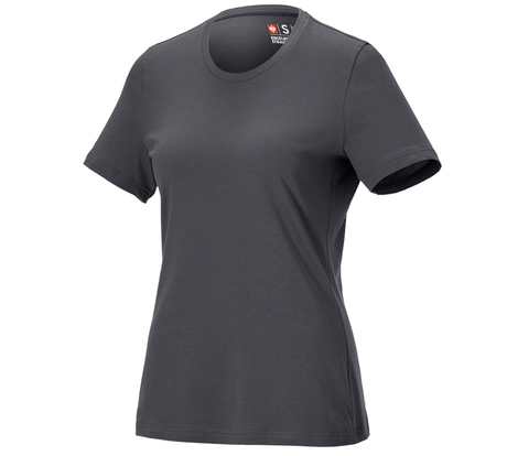 Primary image e.s. T-shirt cotton light, ladies' anthracite
