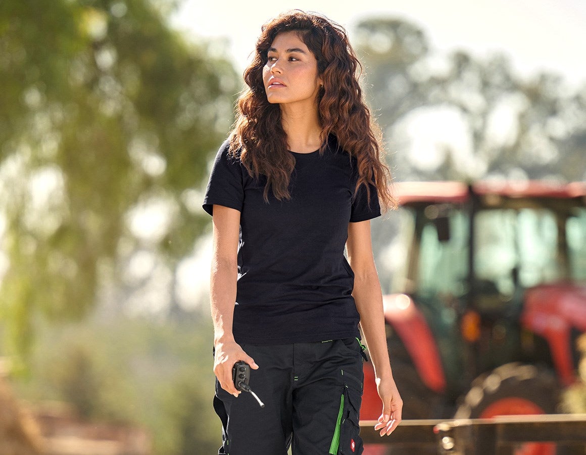 Main action image e.s. T-shirt cotton light, ladies' black