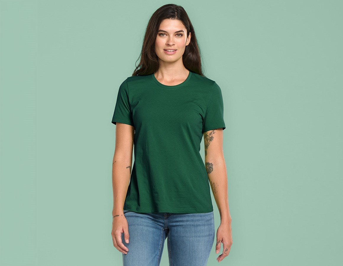 Main action image e.s. T-shirt cotton light, ladies' green