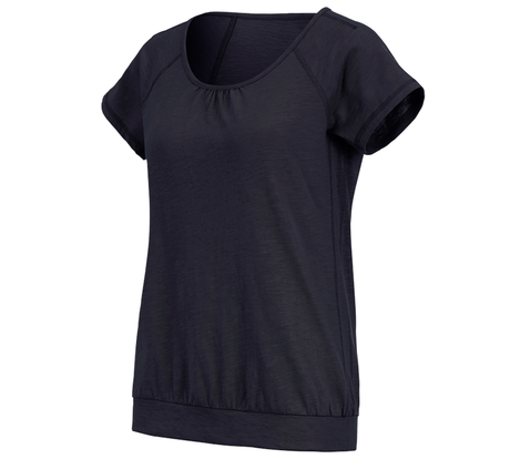 Primary image e.s. T-shirt cotton slub, ladies' navy