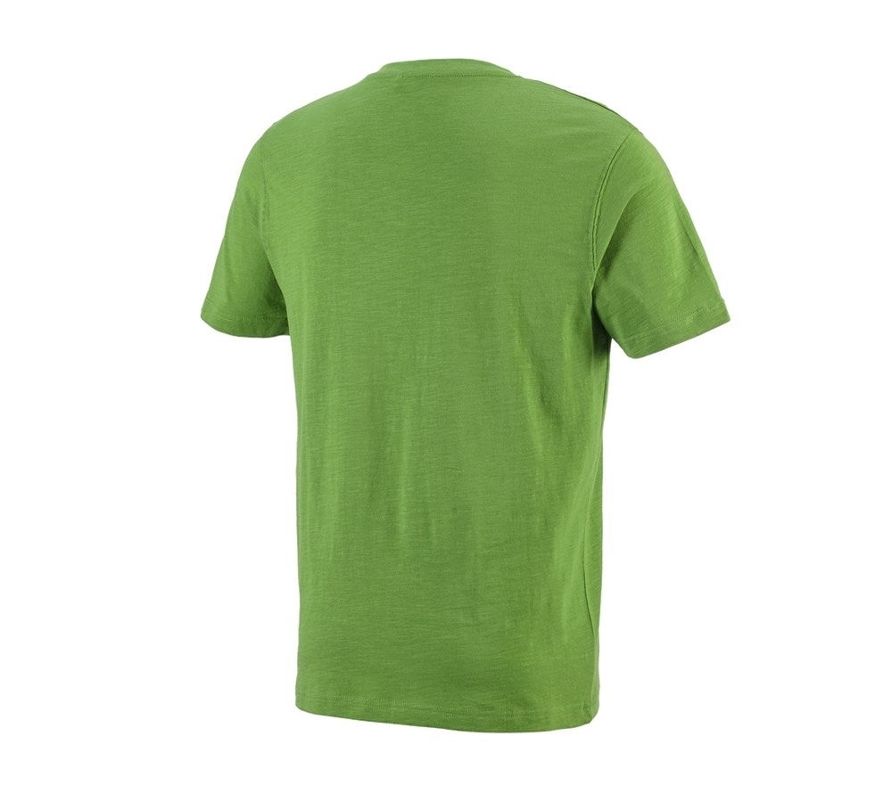 Secondary image e.s. T-shirt cotton slub V-Neck seagreen