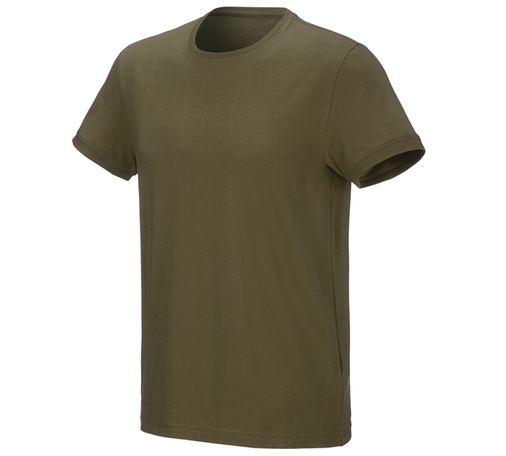 Primary image e.s. T-shirt cotton stretch mudgreen