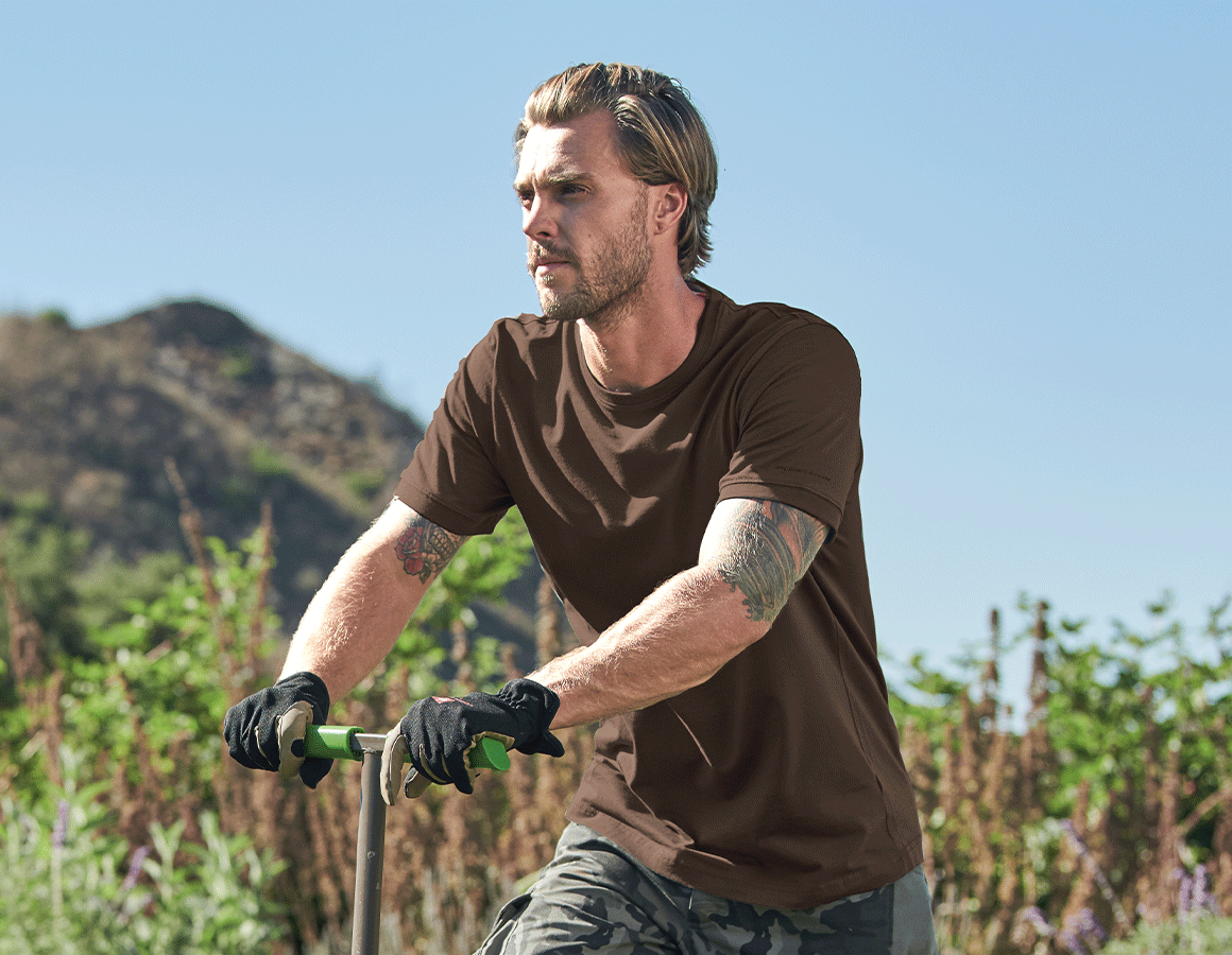 Additional image 2 e.s. T-shirt cotton stretch chestnut