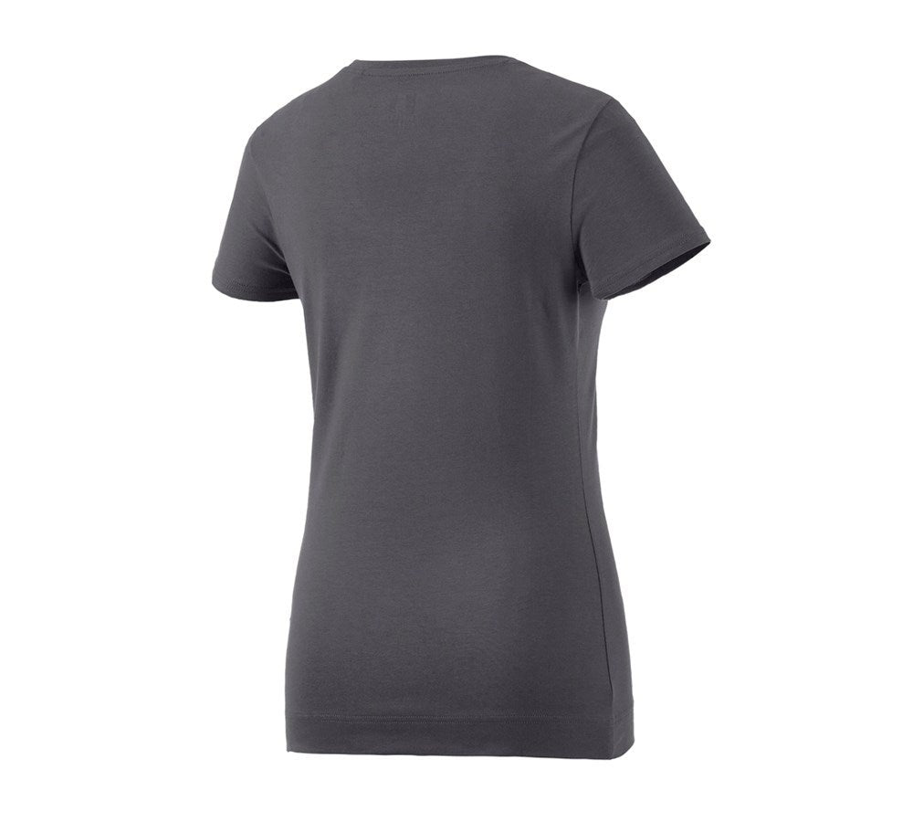 Secondary image e.s. T-shirt cotton stretch, ladies' anthracite