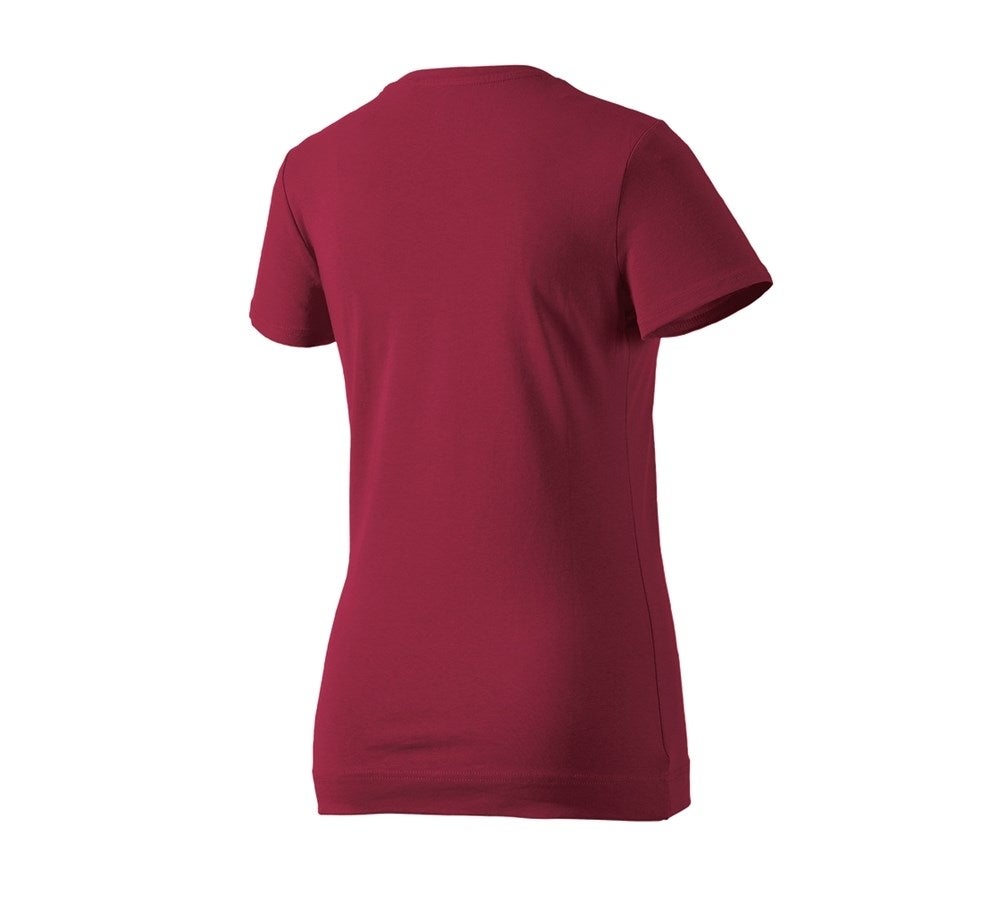 Secondary image e.s. T-shirt cotton stretch, ladies' bordeaux