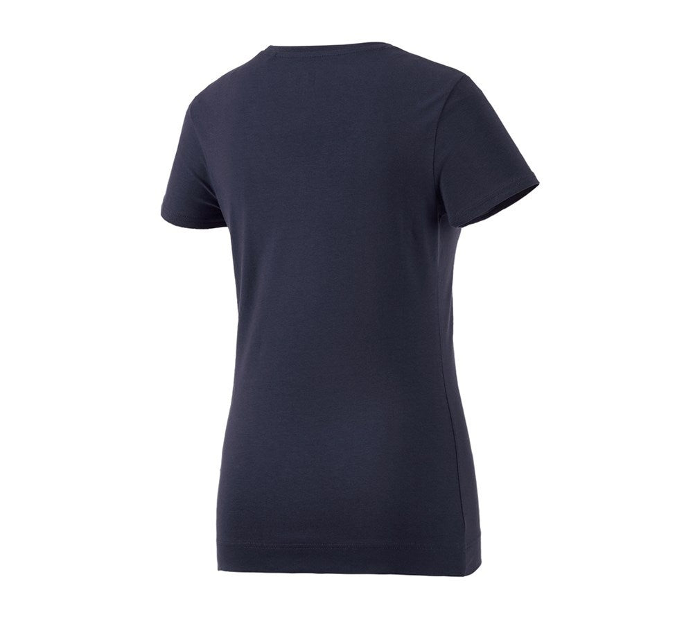 Secondary image e.s. T-shirt cotton stretch, ladies' navy