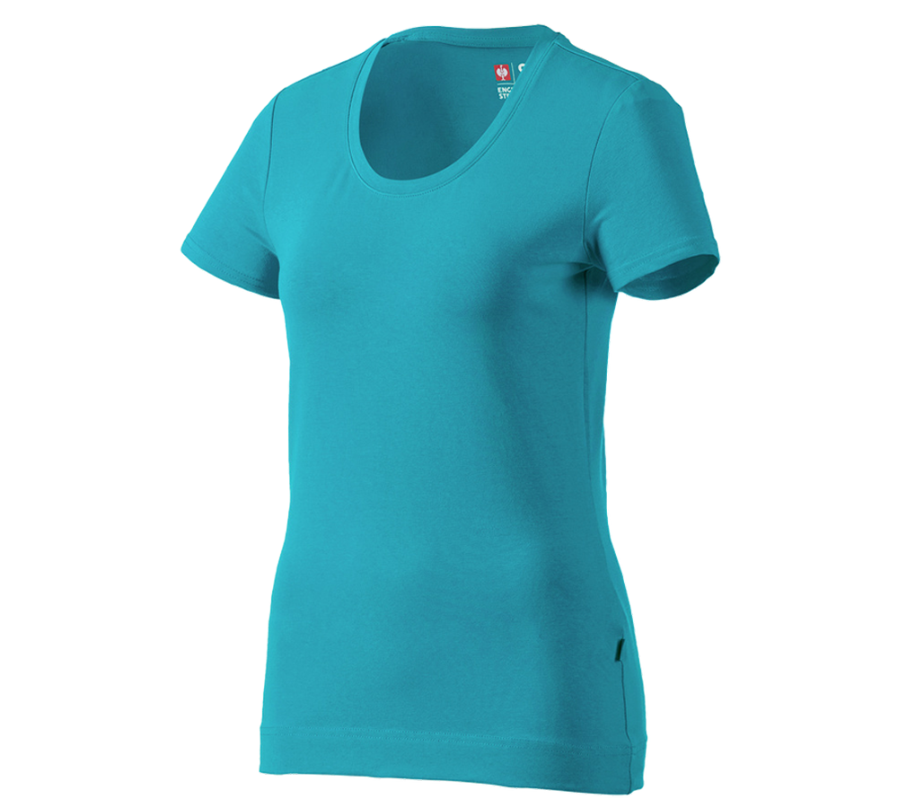 Primary image e.s. T-shirt cotton stretch, ladies' ocean