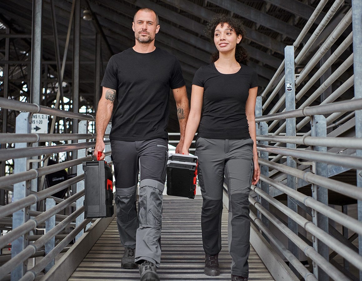 Additional image 1 e.s. T-shirt cotton stretch, ladies' black