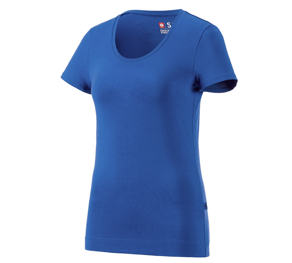 Primary image e.s. T-shirt cotton stretch, ladies' gentianblue