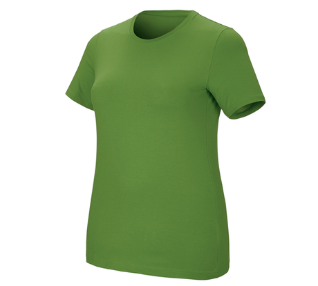Primary image e.s. T-shirt cotton stretch, ladies', plus fit seagreen