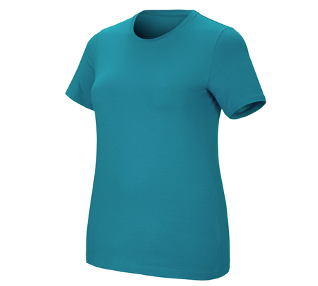 Primary image e.s. T-shirt cotton stretch, ladies', plus fit ocean