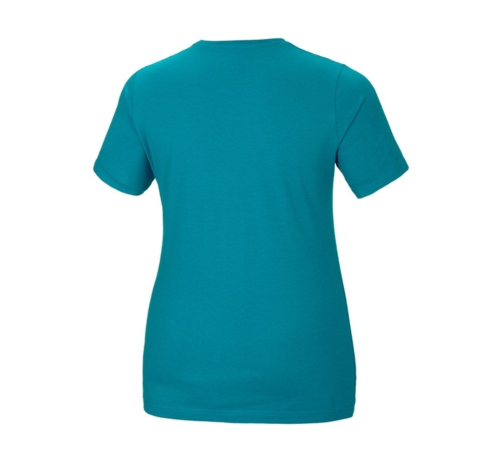 Secondary image e.s. T-shirt cotton stretch, ladies', plus fit ocean