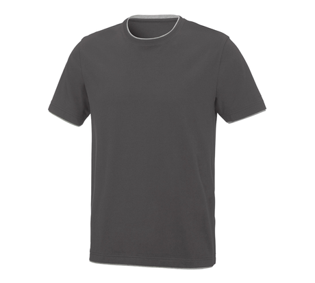Primary image e.s. T-shirt cotton stretch Layer anthracite/platinum