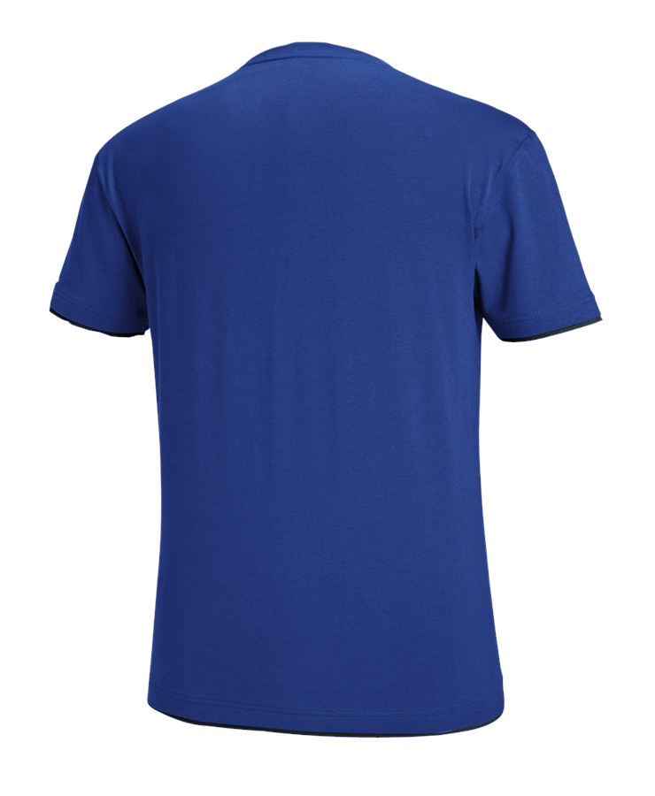 Secondary image e.s. T-shirt cotton stretch Layer royal/black