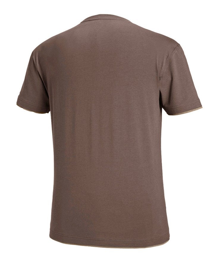 Secondary image e.s. T-shirt cotton stretch Layer chestnut/hazelnut