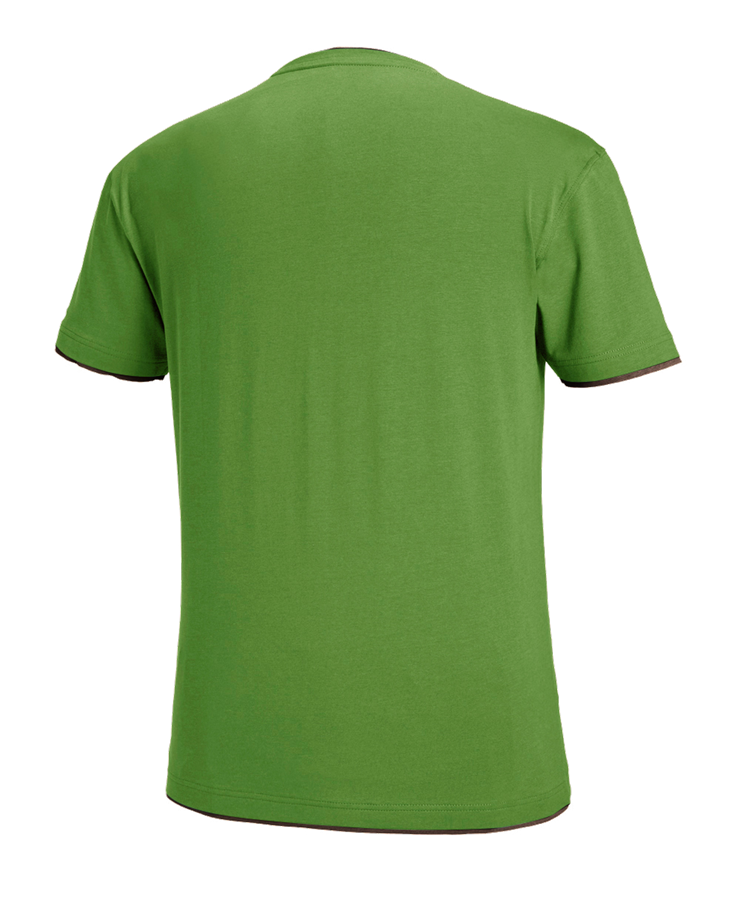 Secondary image e.s. T-shirt cotton stretch Layer seagreen/chestnut