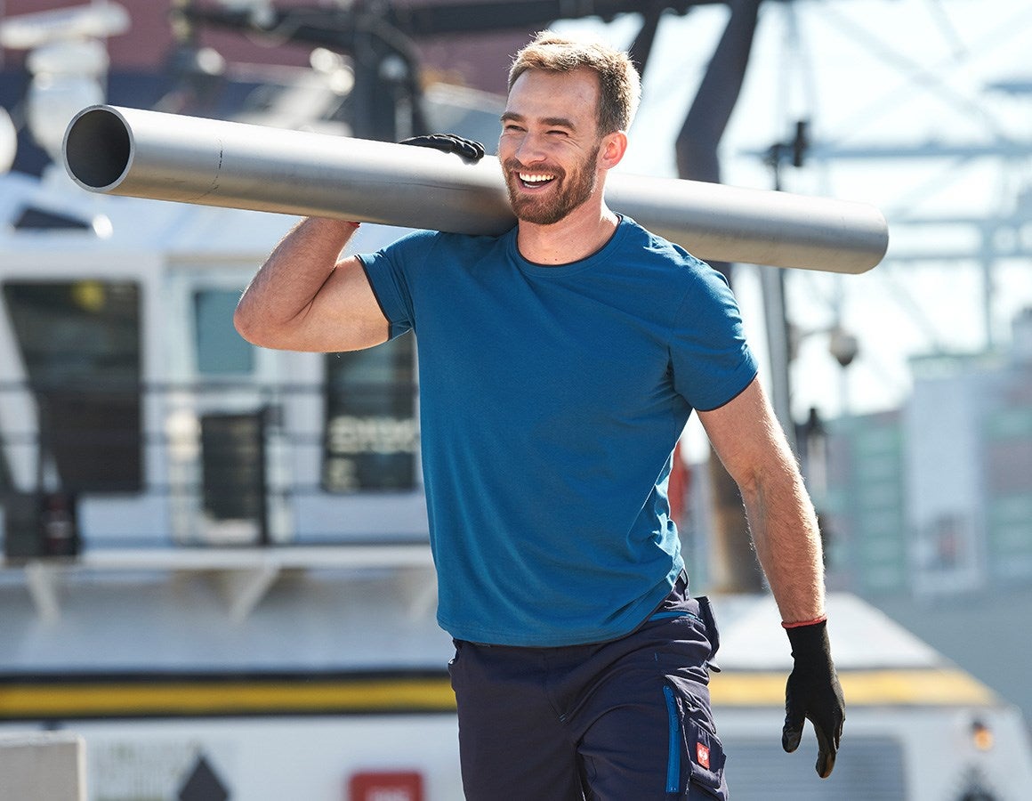 Main action image e.s. T-shirt cotton stretch Layer atoll/navy