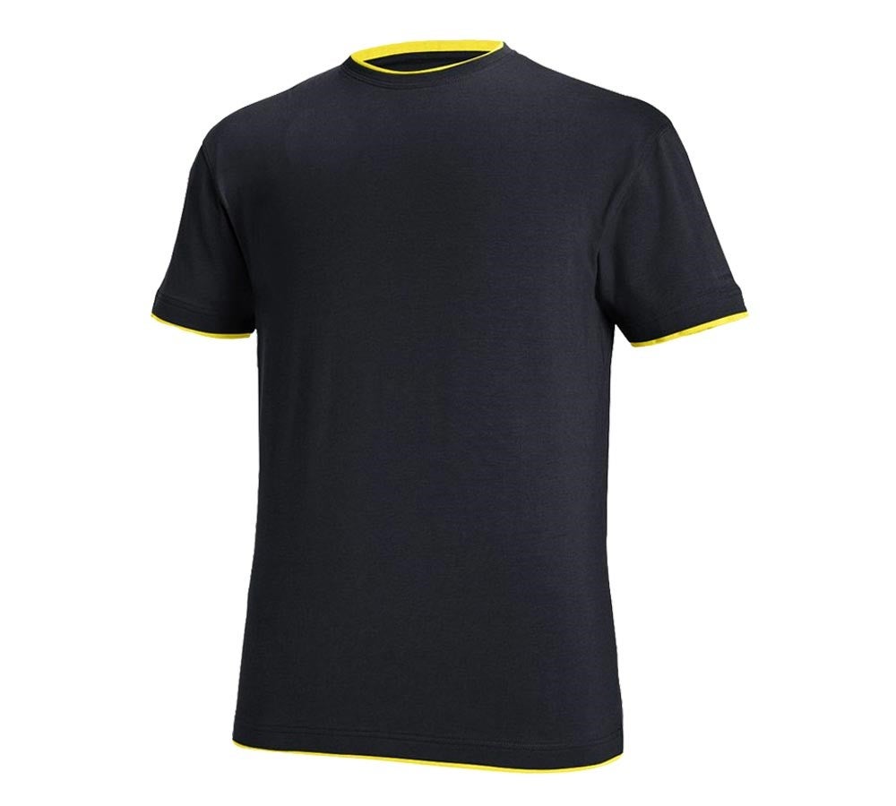 Primary image e.s. T-shirt cotton stretch Layer sapphire/citrus