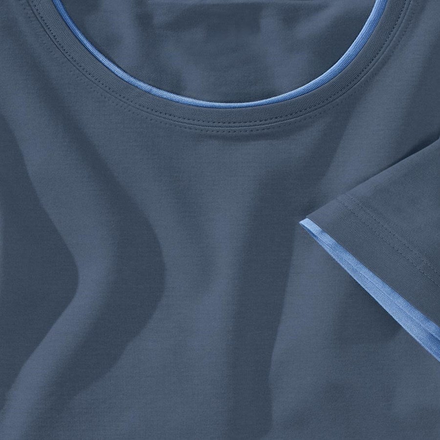Detailed image e.s. T-shirt cotton stretch Layer pacific/cobalt