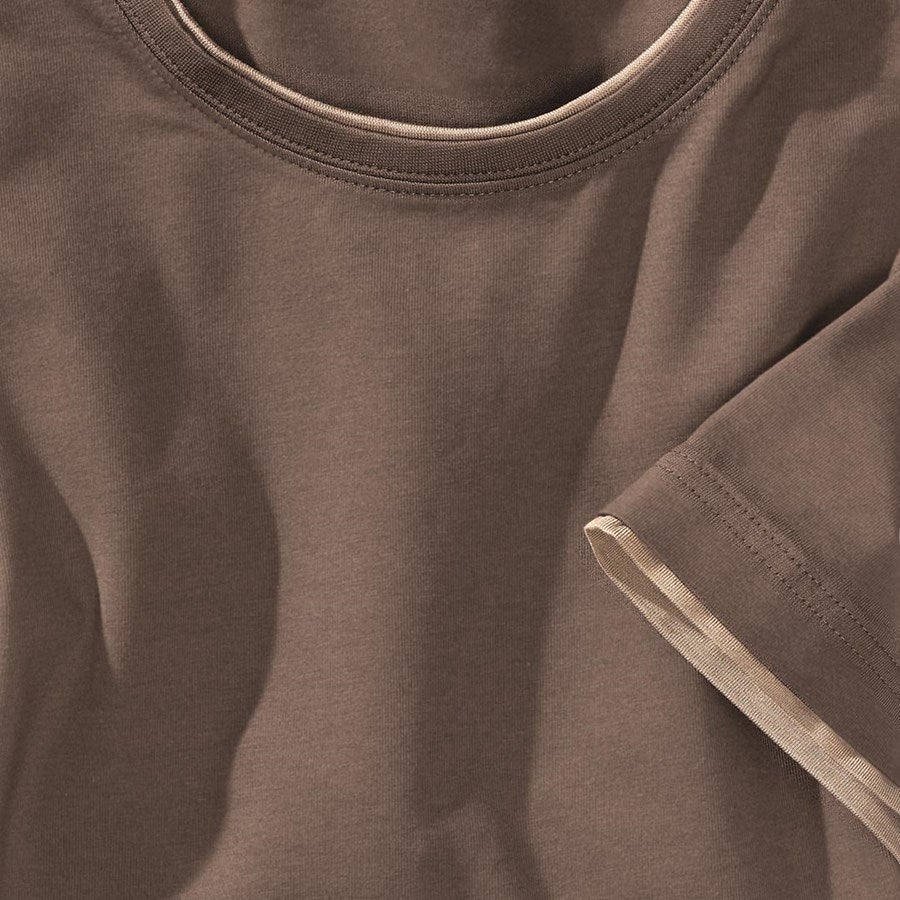 Detailed image e.s. T-shirt cotton stretch Layer chestnut/hazelnut